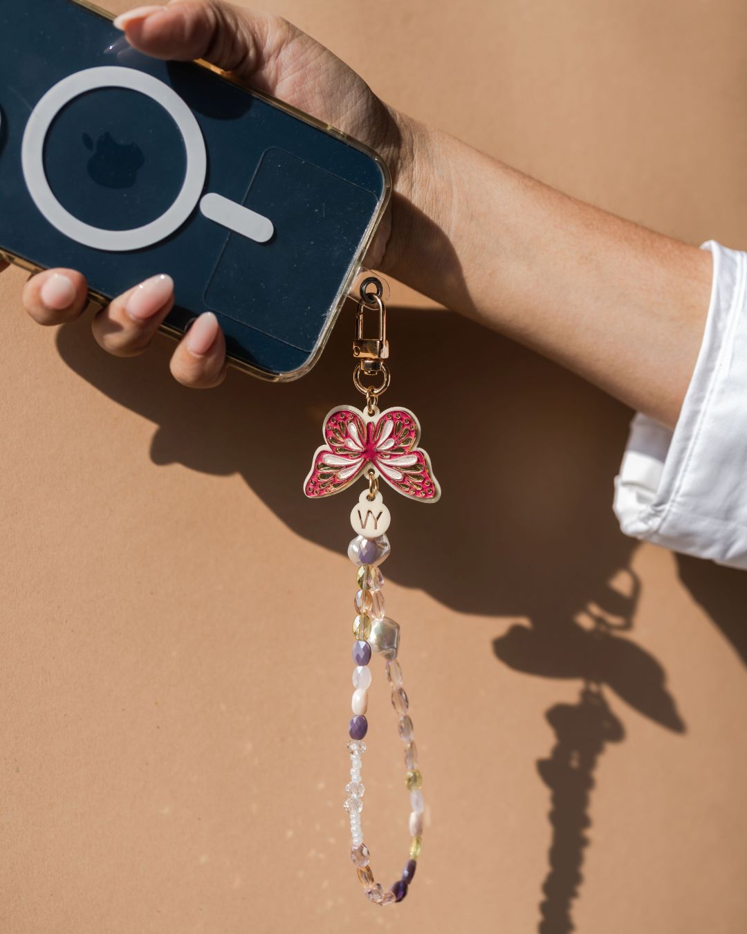 PINK ELARA SHORT PHONE STRAP