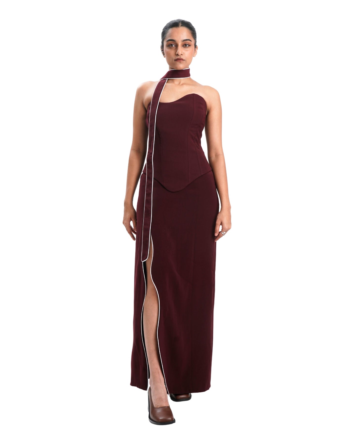 CURVE SKIRT- MERLOT