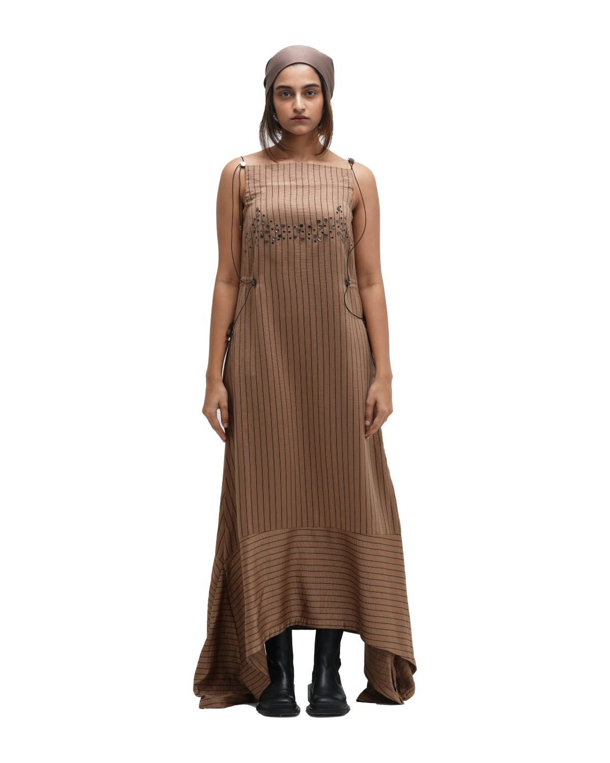 RUCH HOUR DRESS - BROWN