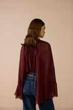 Meghna Pahwa in Merlot Blouse