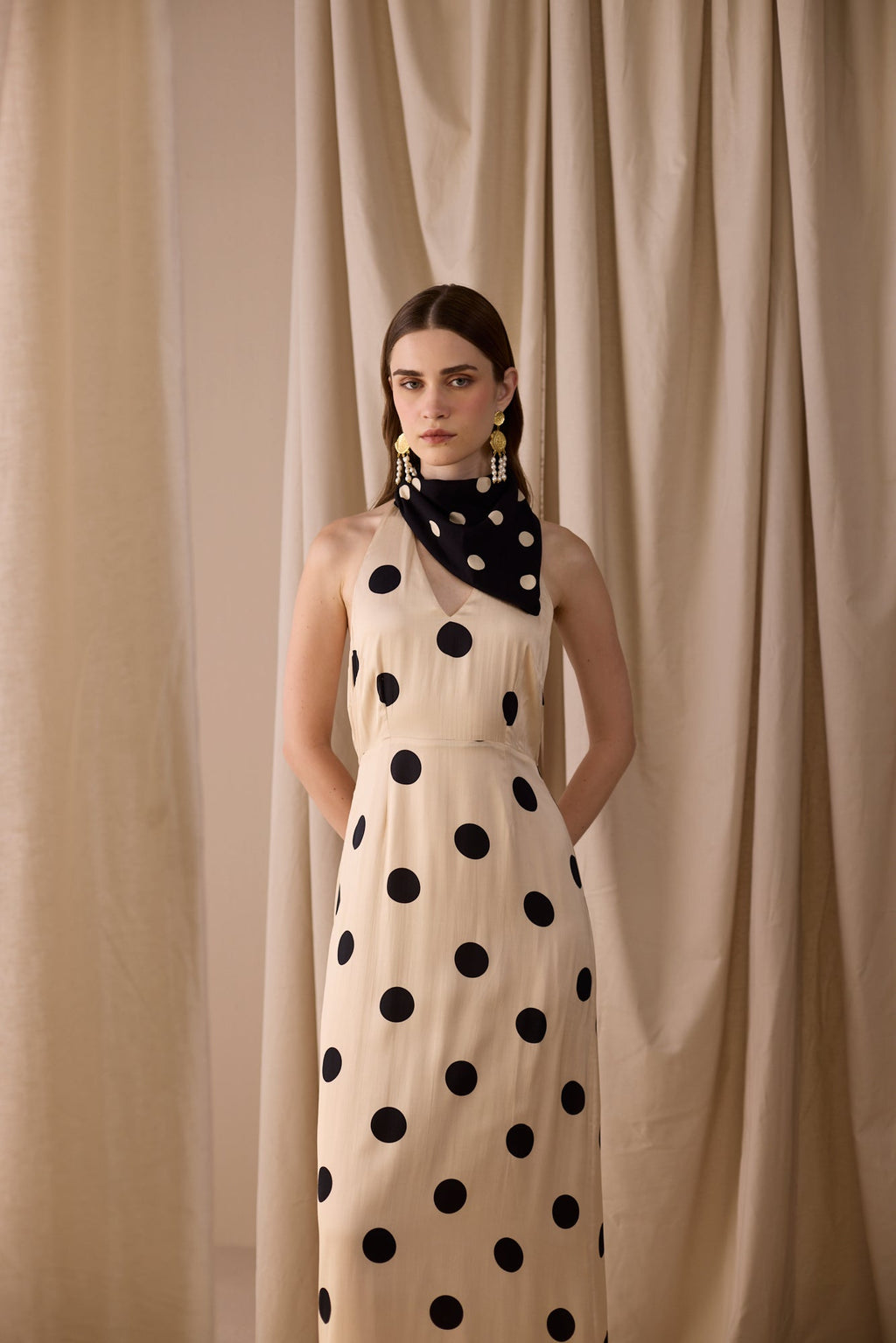 Black Polka Dot Scarf