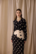 Cream Polka Print Scarf