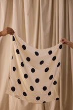 Cream Polka Print Scarf