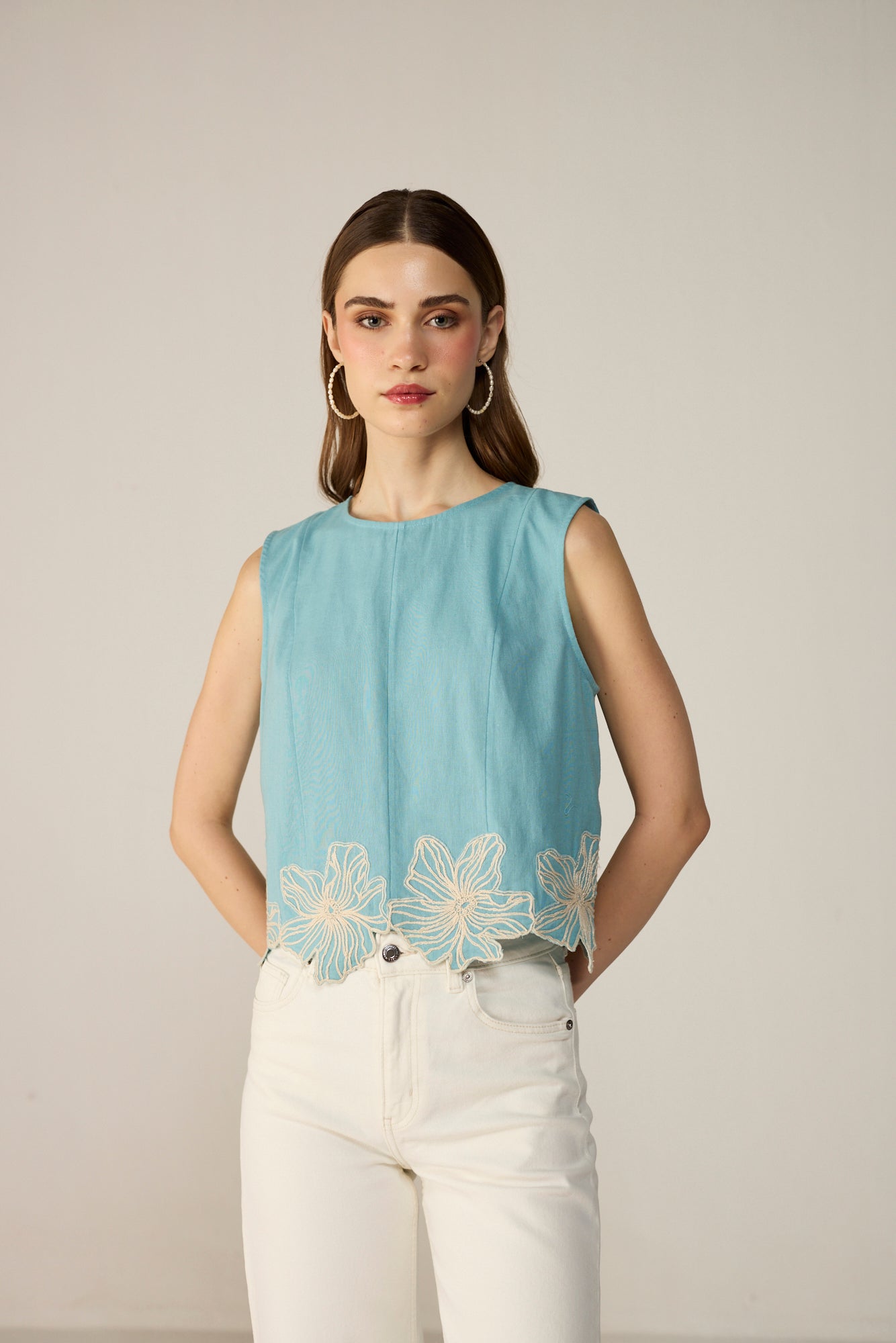 Fiora Blouse - Dusty Aqua