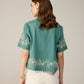 Malibu Crop Shirt - Lagoon Teal