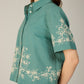 Malibu Crop Shirt - Lagoon Teal