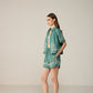 Malibu Crop Shirt Co-ord Set - Lagoon Teal