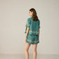 Malibu Crop Shirt Co-ord Set - Lagoon Teal