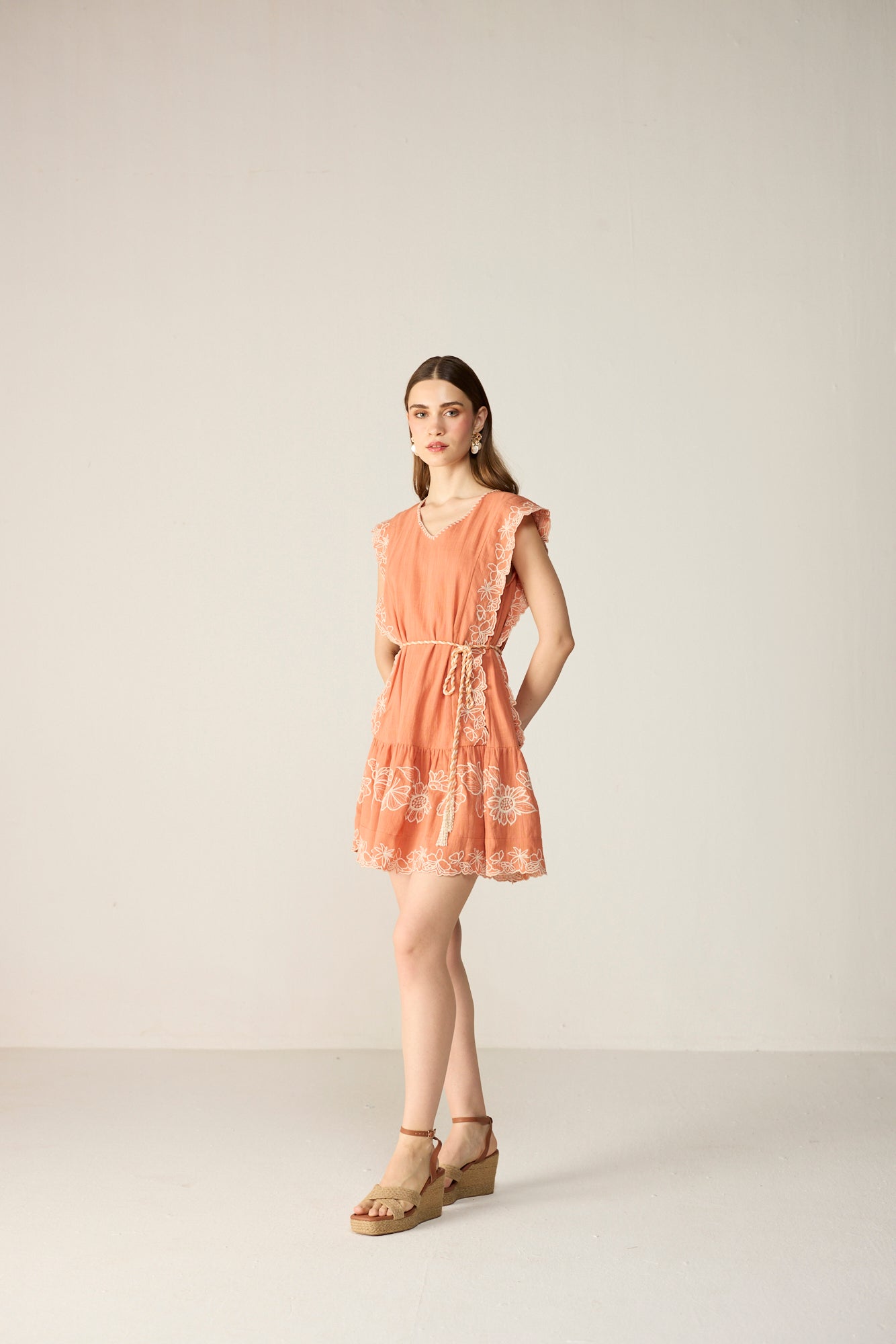 Naomi Mini Dress - Burnt Orange