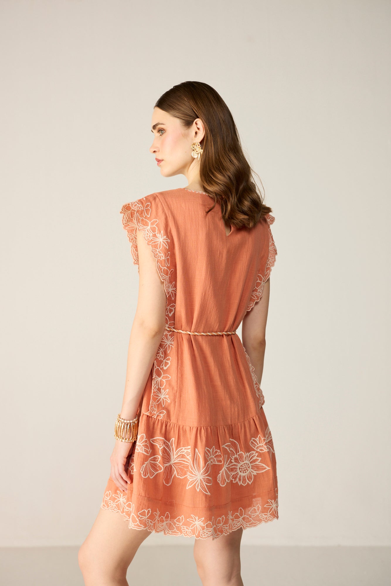 Naomi Mini Dress - Burnt Orange