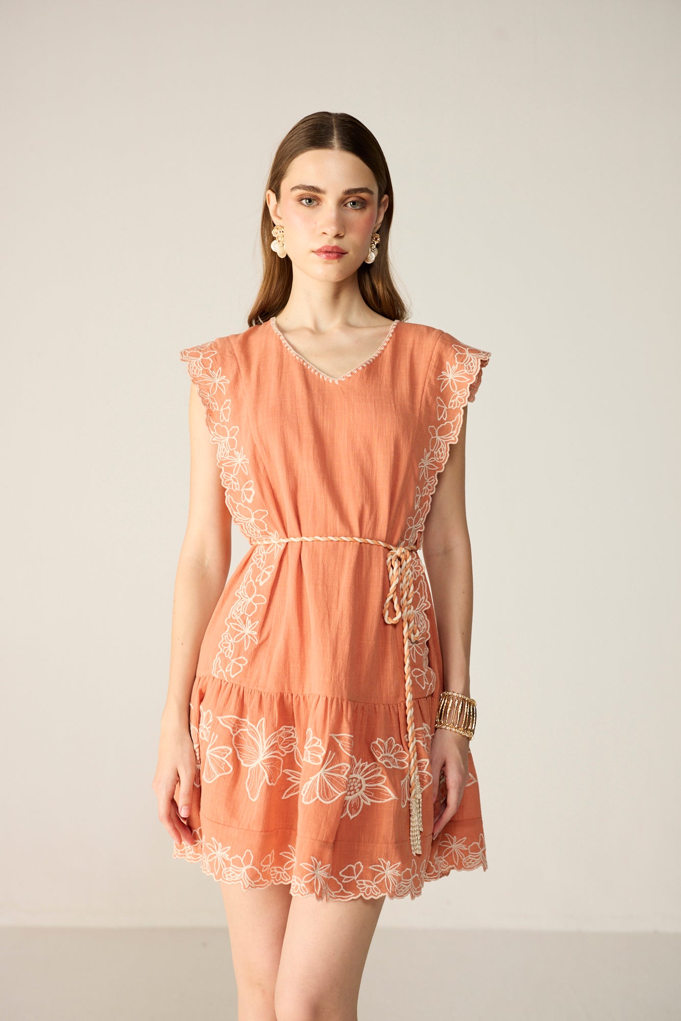 Naomi Mini Dress - Burnt Orange