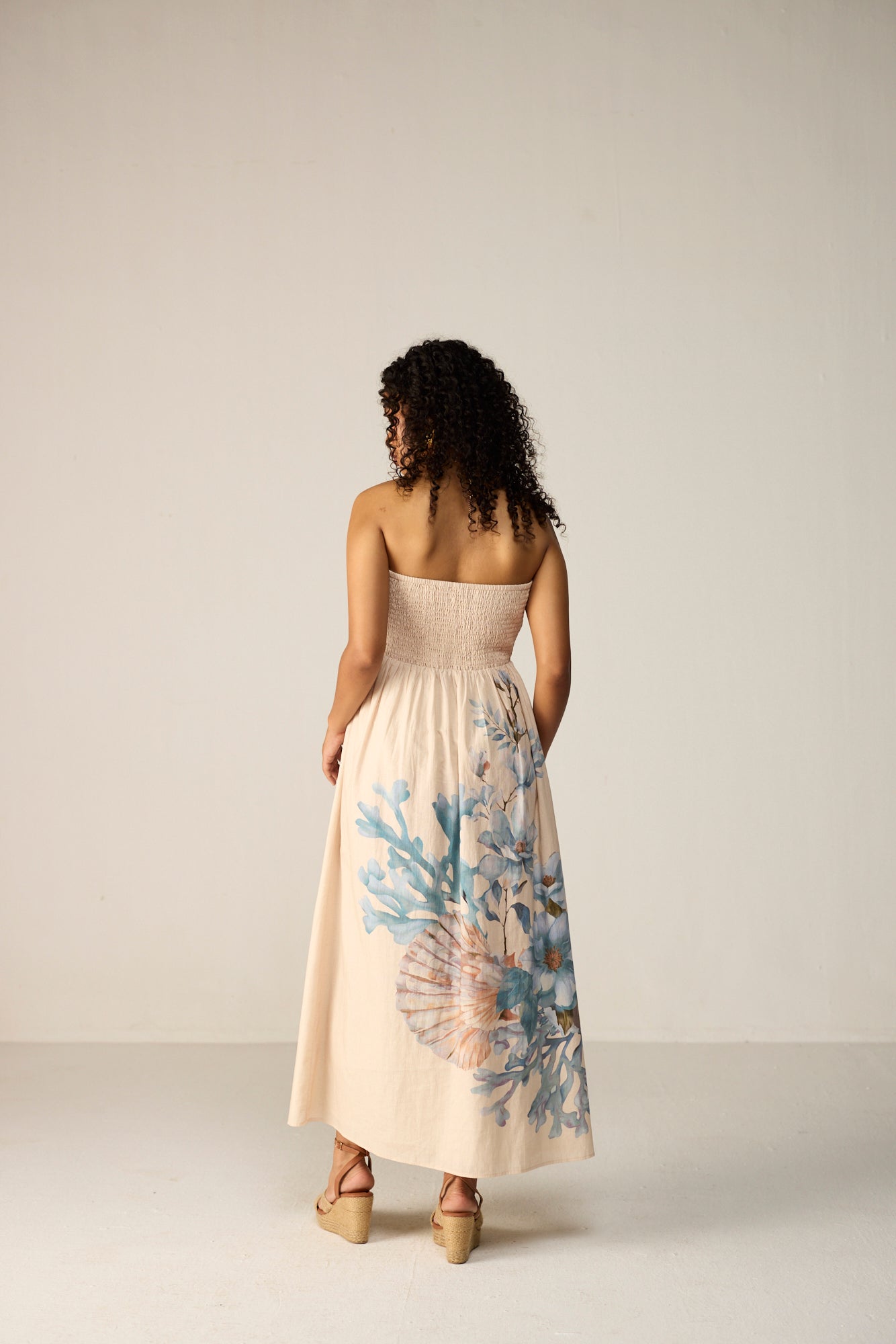 Orelia Midi Dress - Coral Bloom