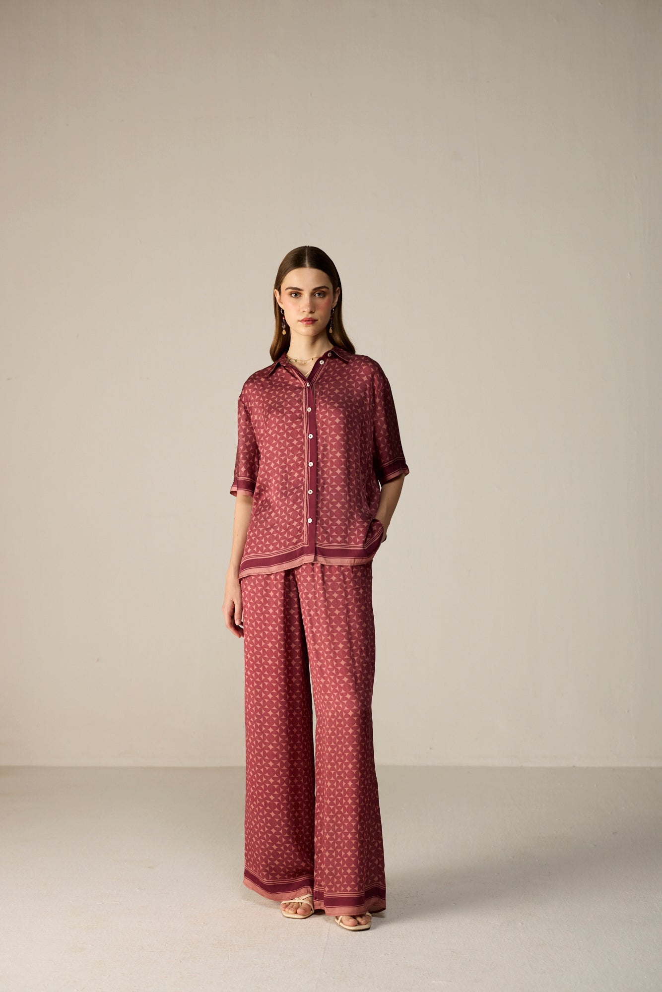 Noah Shirt Co-ord Set - Orbit Berry