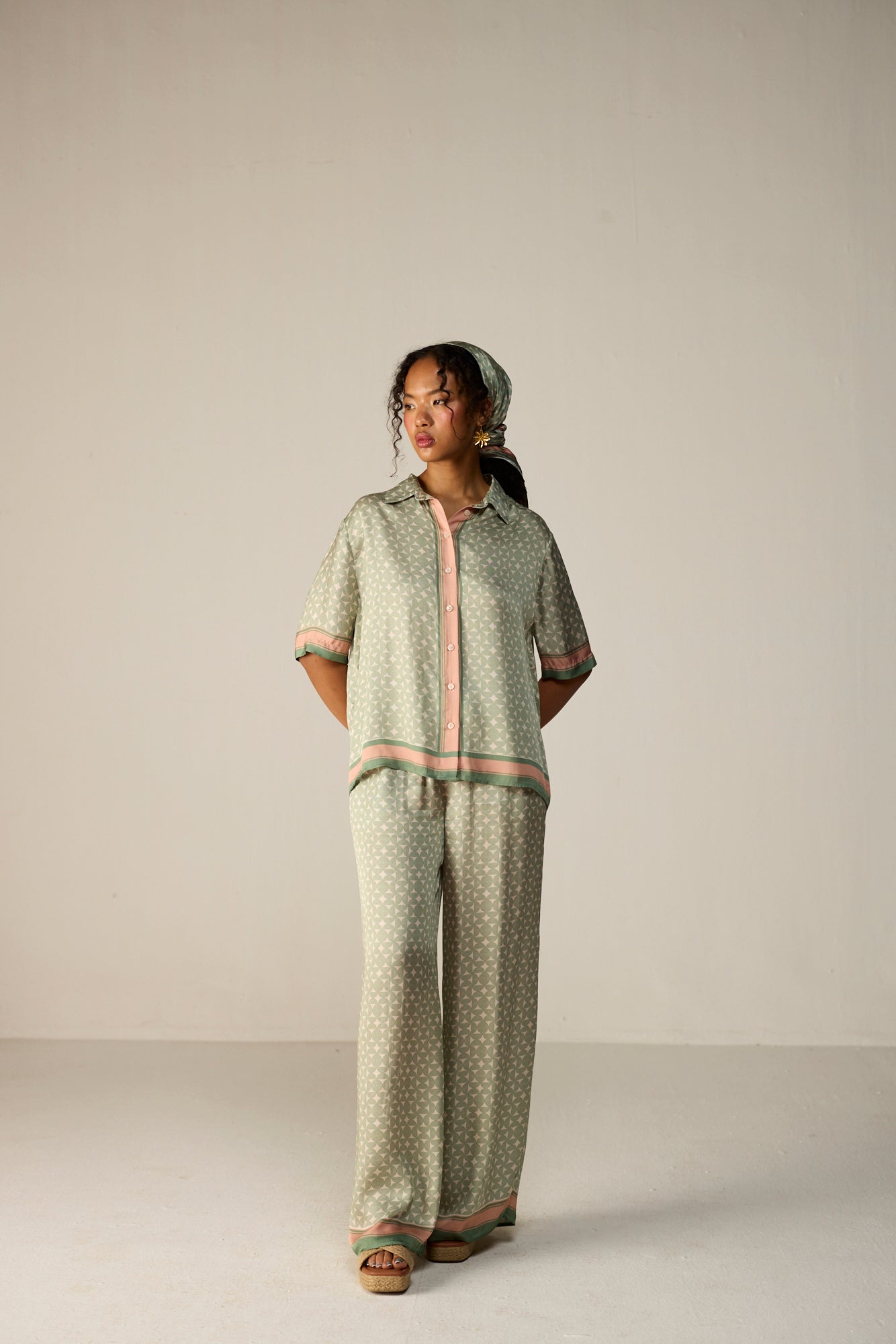 Noah Shirt Co-ord Set - Orbit Sage