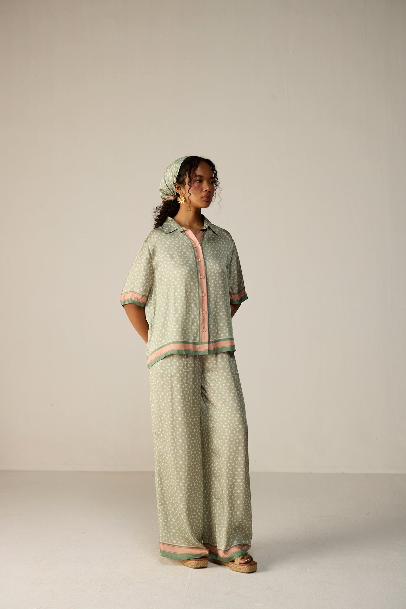 Noah Shirt Co-ord Set - Orbit Sage