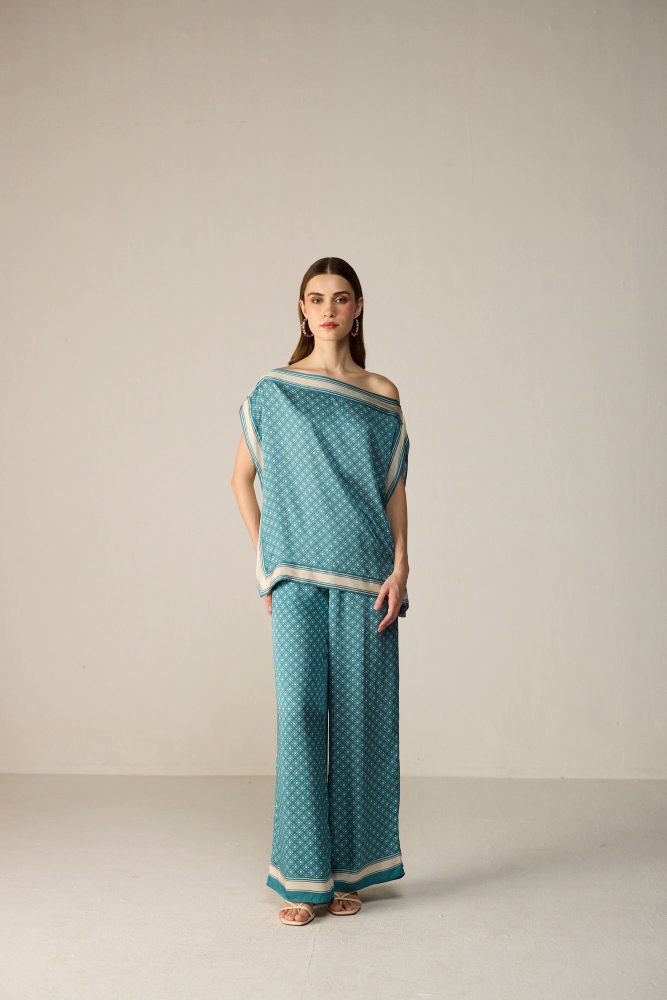 Freya Top Co-ord Set - Arctic Lattice