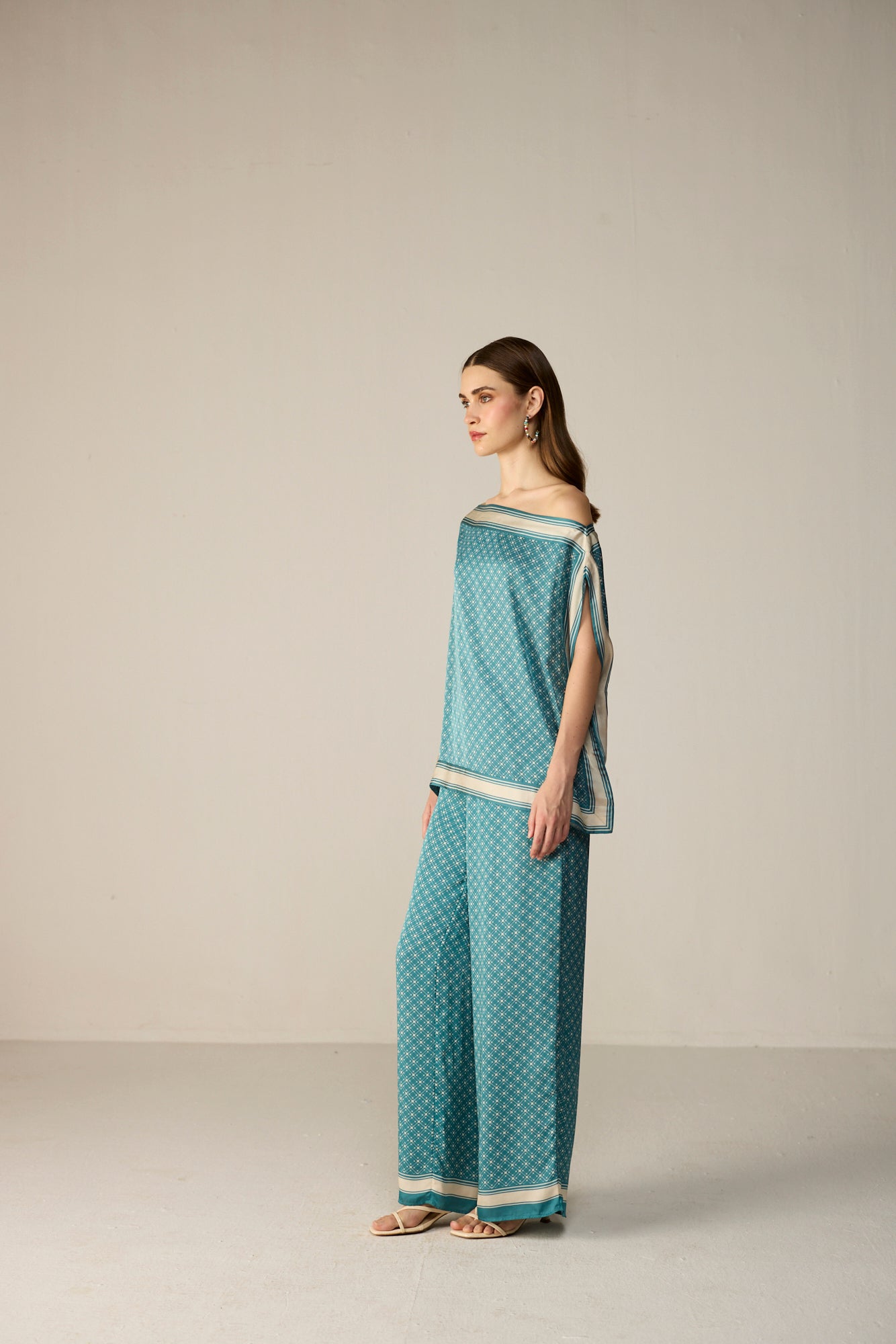 Freya Top Co-ord Set - Arctic Lattice