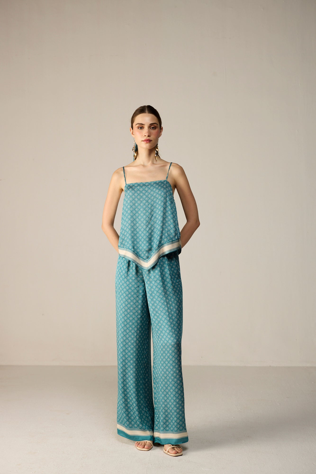Yuna Top Co-ord Set - Arctic Lattice