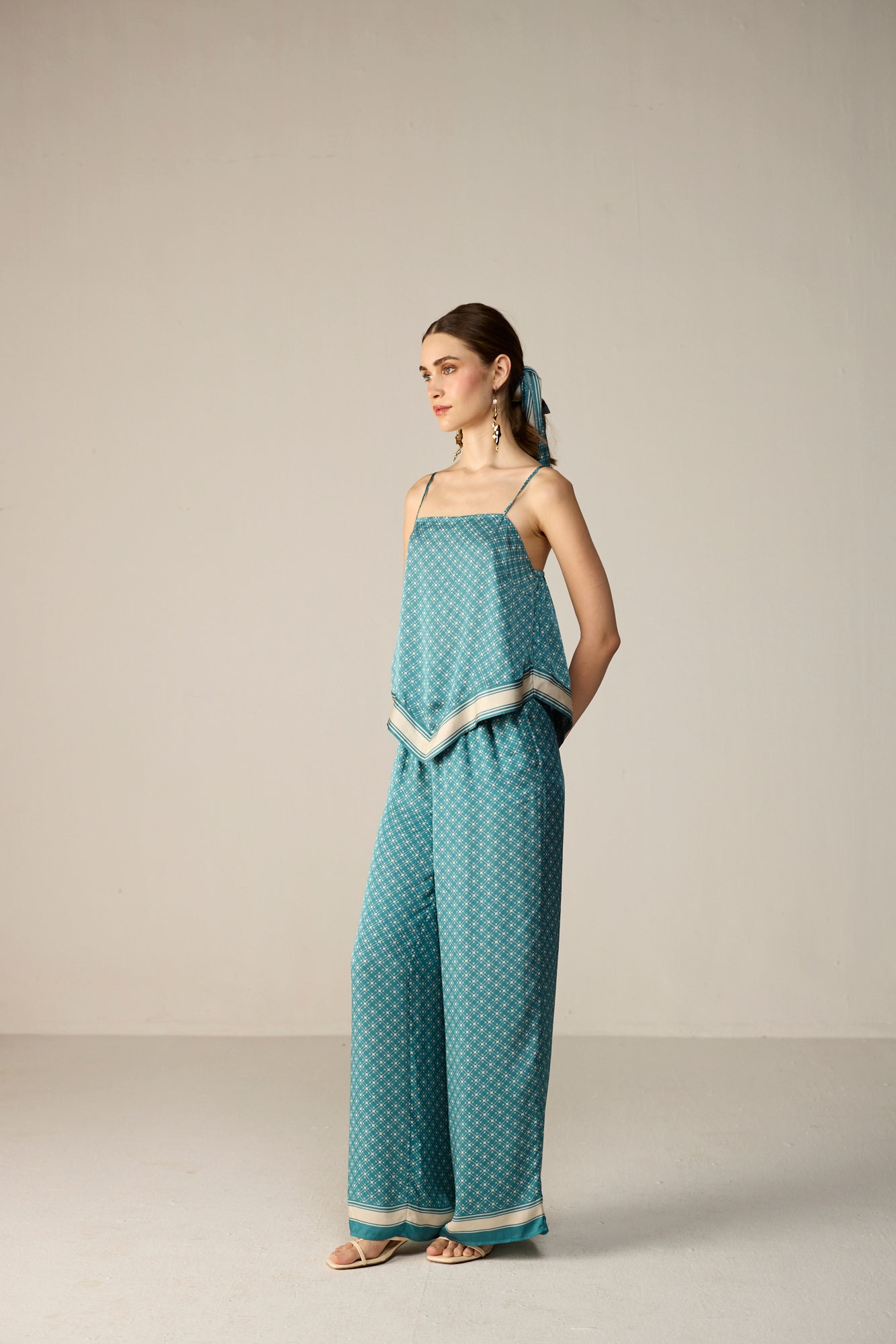 Yuna Top Co-ord Set - Arctic Lattice