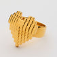 Digital Heart Ring In Gold and Silver