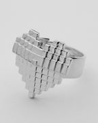 Digital Heart Ring In Gold and Silver