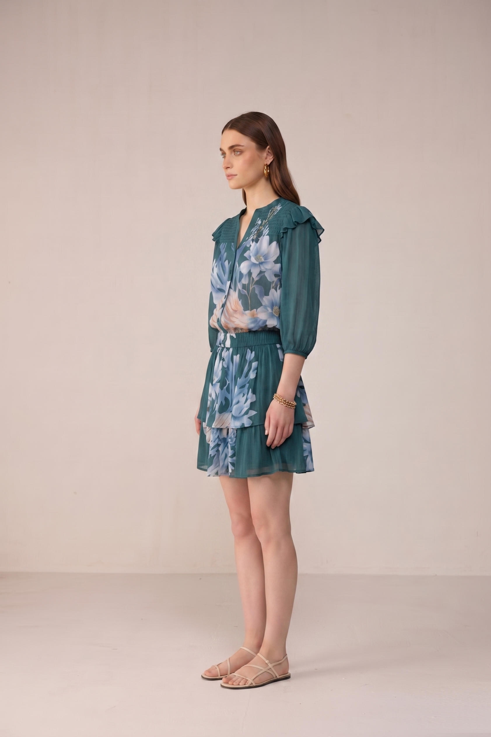 Camille Blouse Co-ord set - Midnight Coral