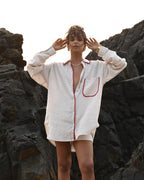 Irena Embroidered Shirt - Beige