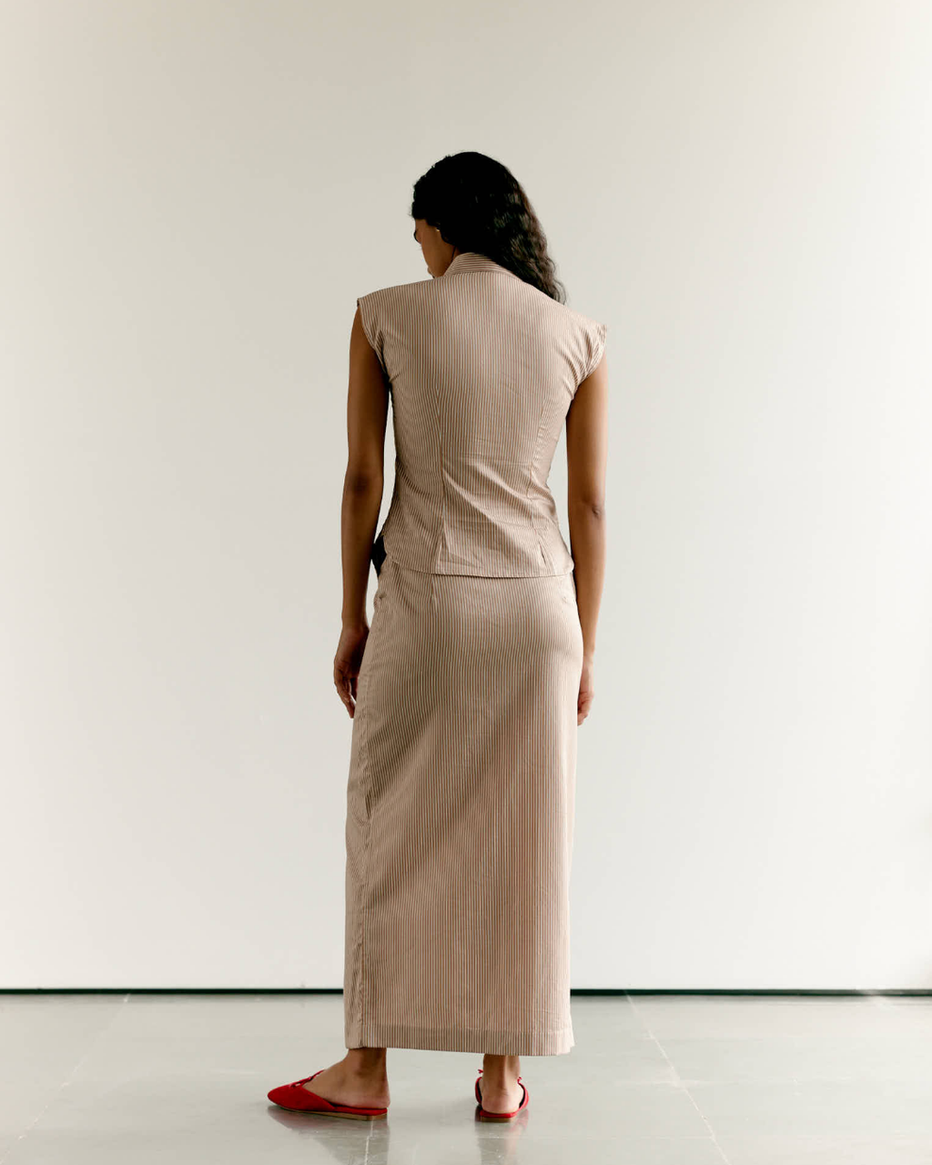 Striped Cap Sleeves Shirt