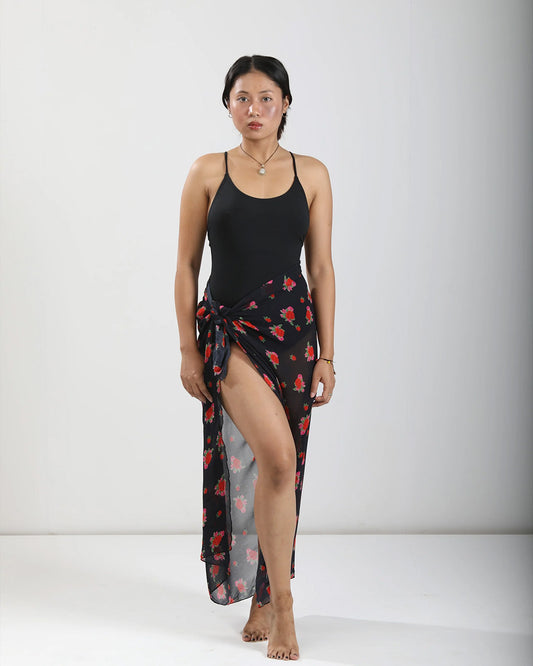 Classic Long Sarong - Rose Bloom