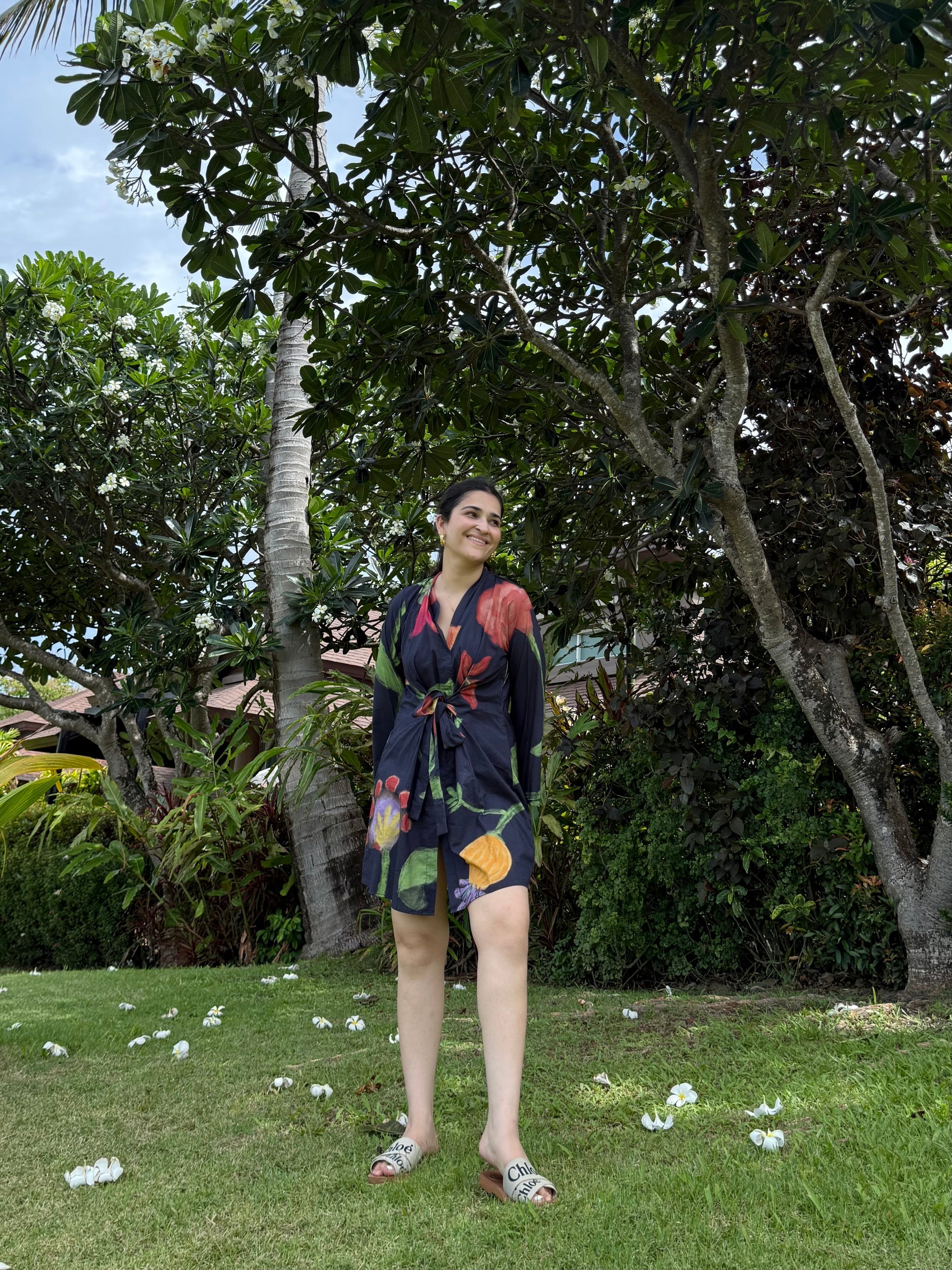 Mira Dress in Sorrento Bloom Print (Endless Blue)