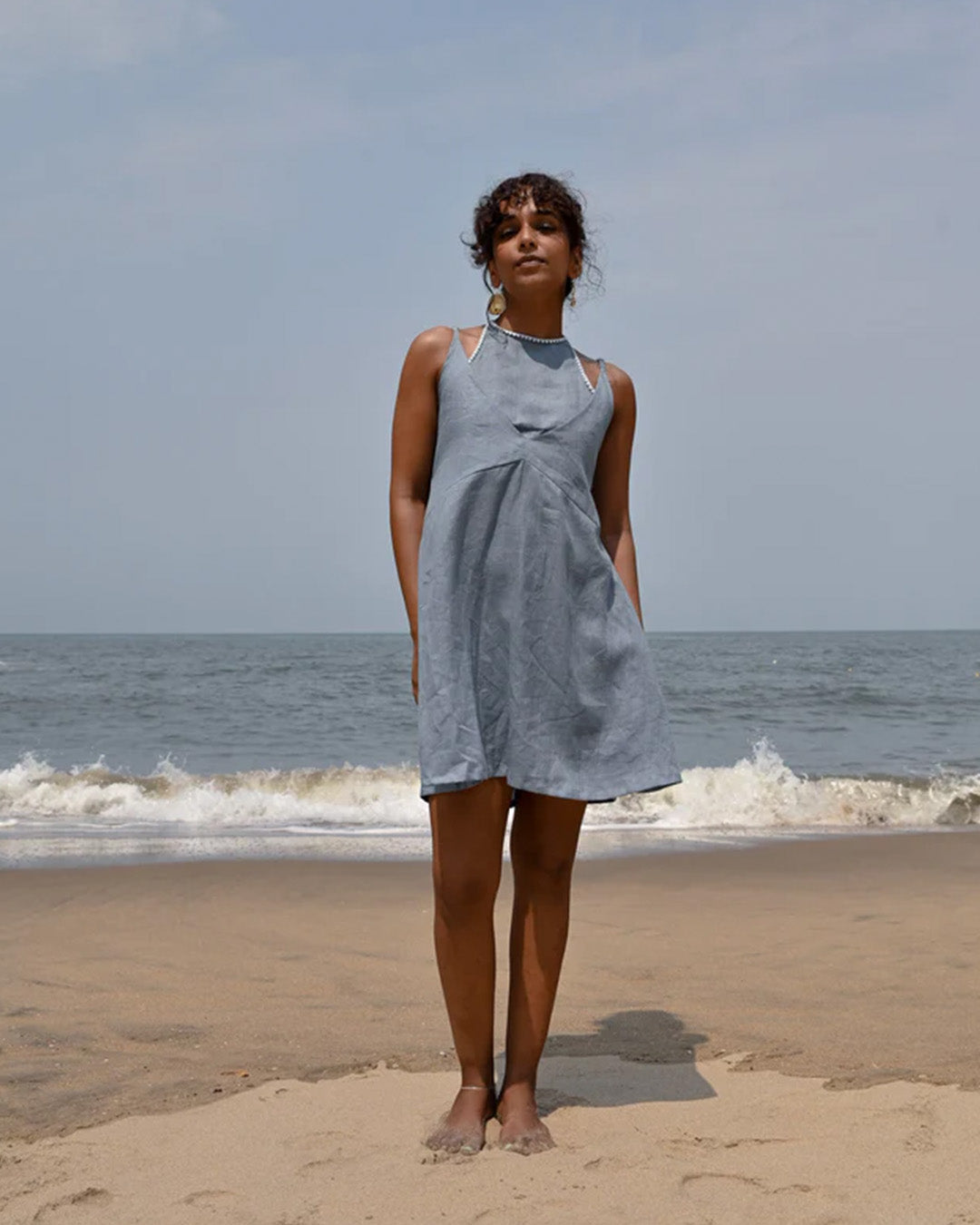 Zoe Tie-up Dress - Blue