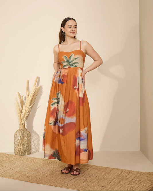 Charlotte Dress in Mystic Lagoon Print
