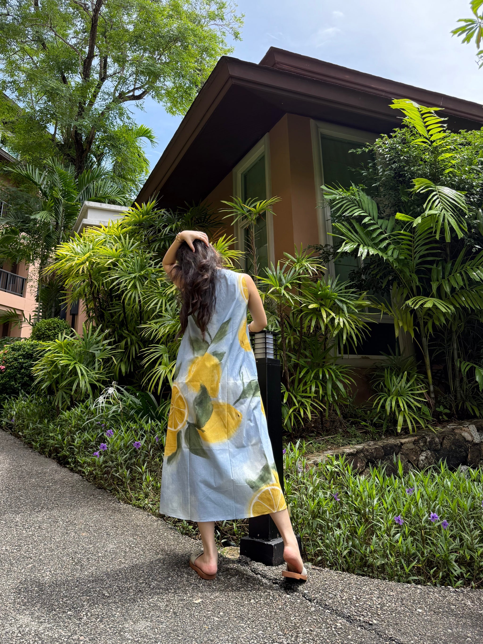 Hibiscus Dress in Limoncello Print