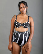 Balconette Underwired Bikini Top - Noir Dot