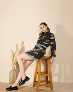 Sahara Co-ord Set in Hidden Spring Print (Black)