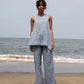 Leah Darted Pants - Blue