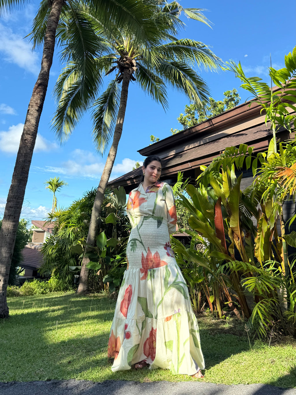 Azzurra Dress in Sorrento Bloom Print (Butter Yellow)