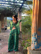 Emerald Jungle Georgette Sheer Shirt