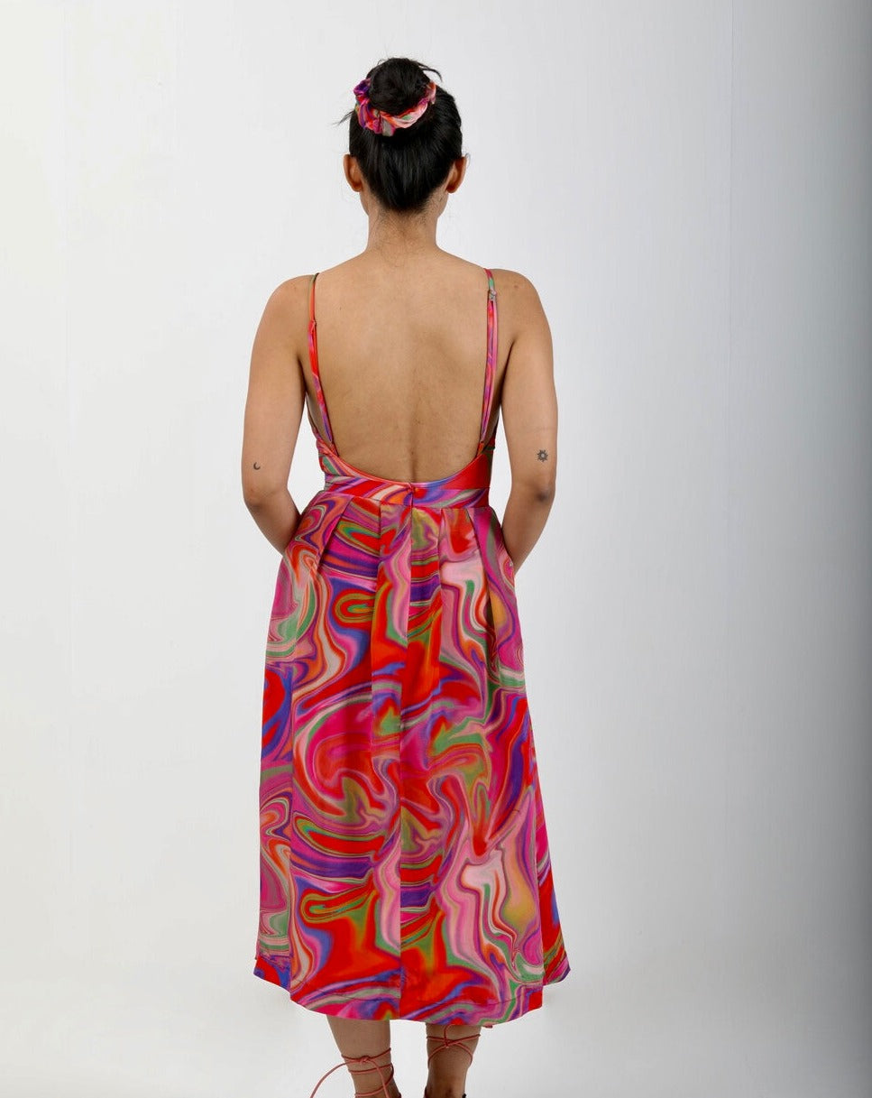 Low Back One Piece Swimsuit - Candy Wave