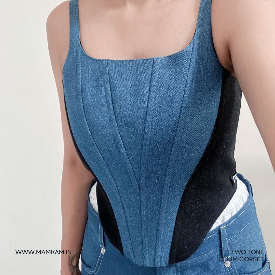 Two Tone Denim Corset
