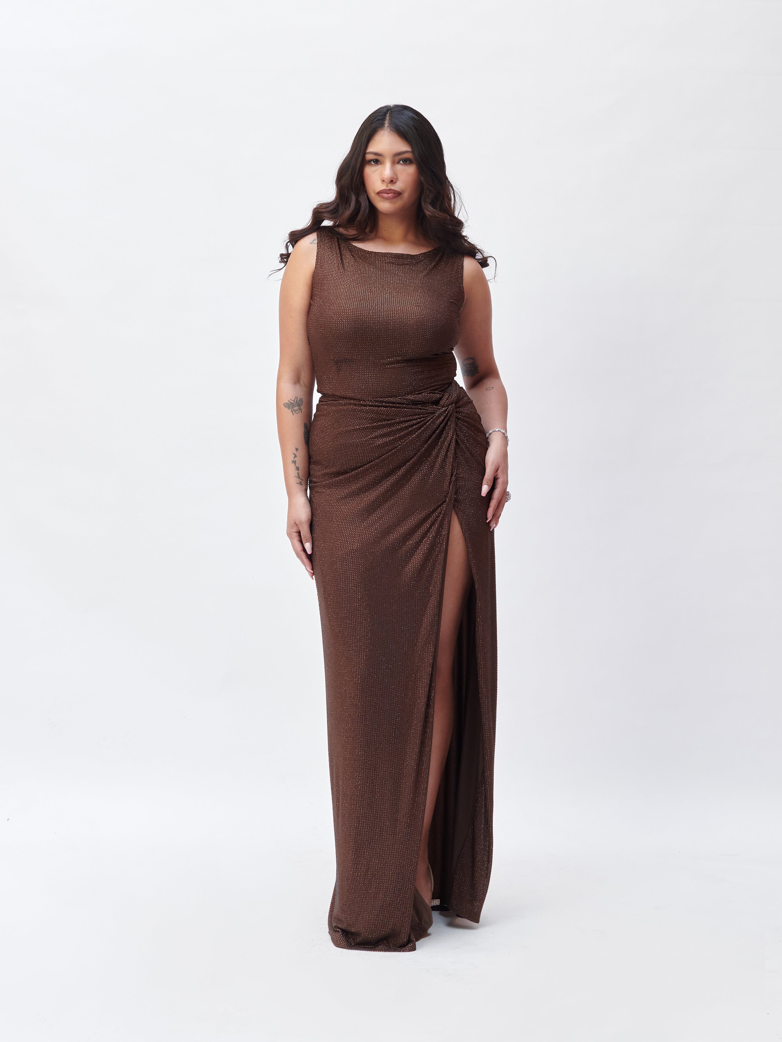 Brown Knot Dress