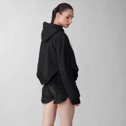 Cotton Fleece Asymmetric Hoodie