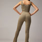 SEAMLESS FLARE PANTS WITH SLIT - LALA GREEN