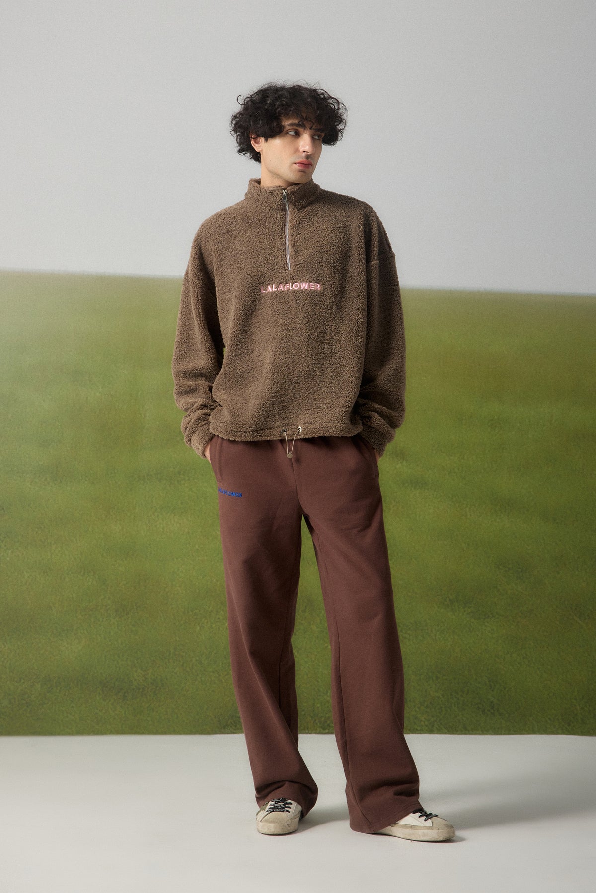 LALAGREEN OVERSIZED SHERPA JUMPER