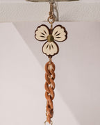 CREME FLOWER BROWN SHORT PHONE STRAP