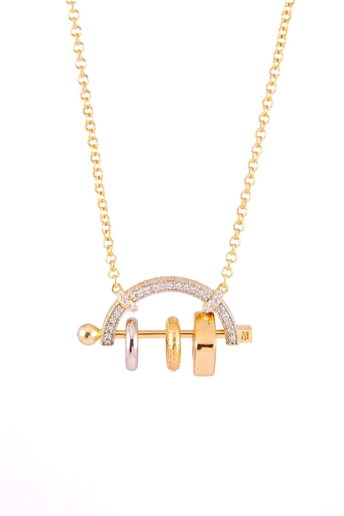 Square Print Circle Charm