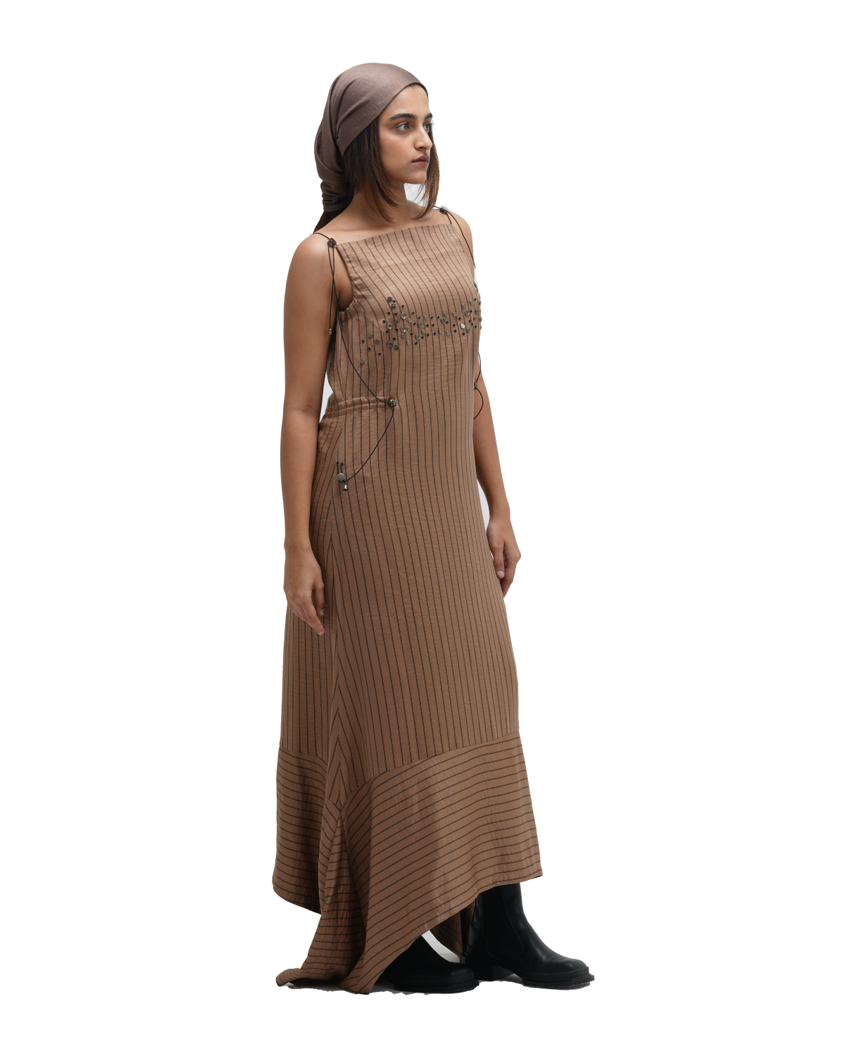 RUCH HOUR DRESS - BROWN