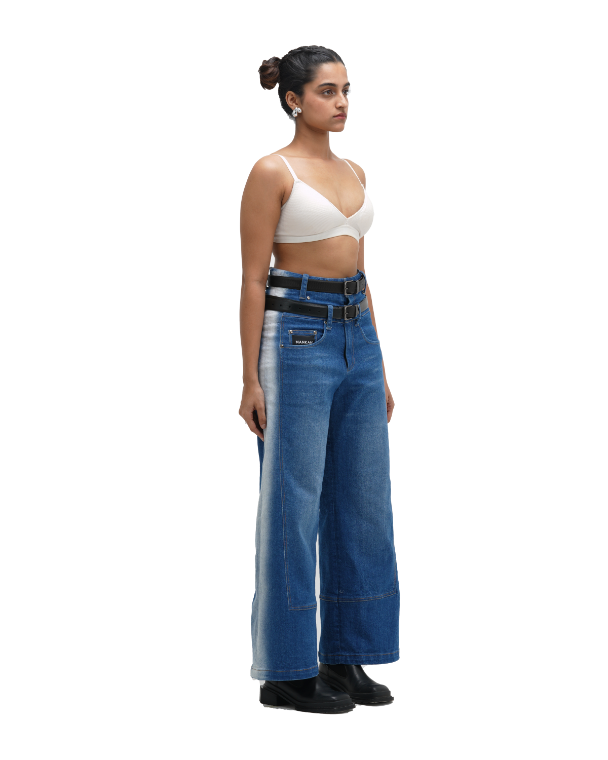 BLEACHED JEANS - BLUE