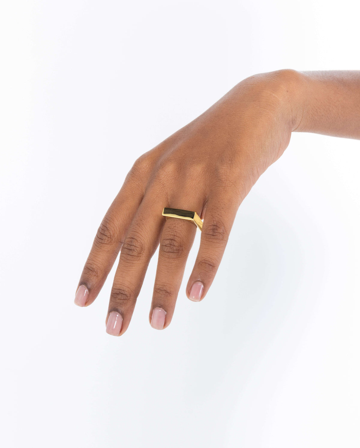 Silver edge ring from MAISON MEGH jewelry collection featuring a sleek, modern design with a polished finish.