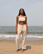 Leah Darted Pants - Beige